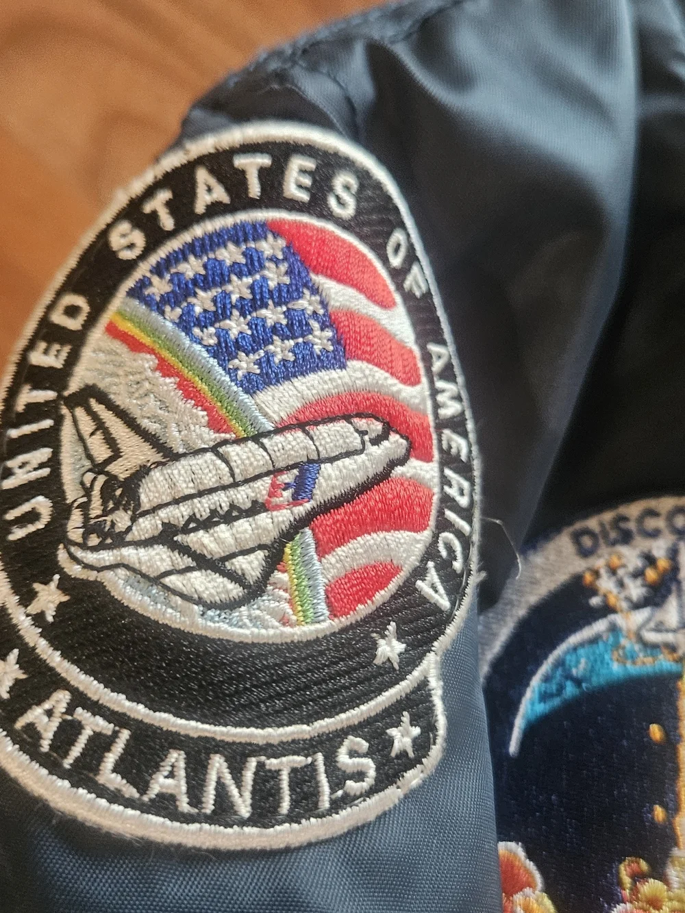 Kids  ✨️Nasa✨️ Up And Away Teal Bomber Jacket with Space Patch Details